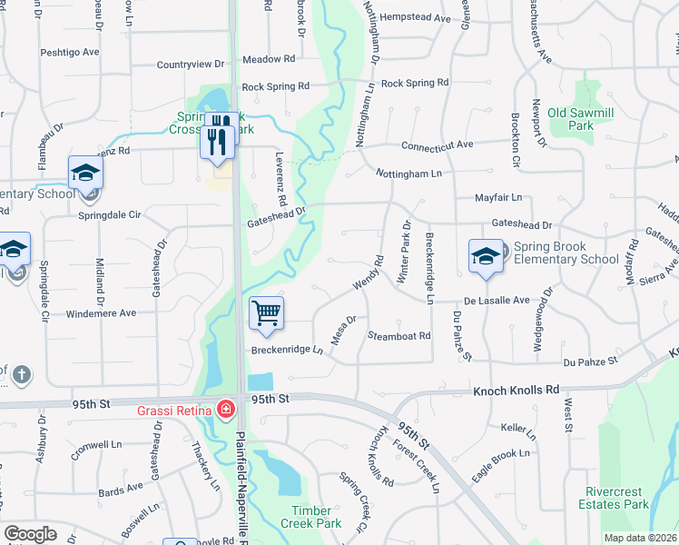 map of restaurants, bars, coffee shops, grocery stores, and more near 724 De Lasalle Avenue in Naperville