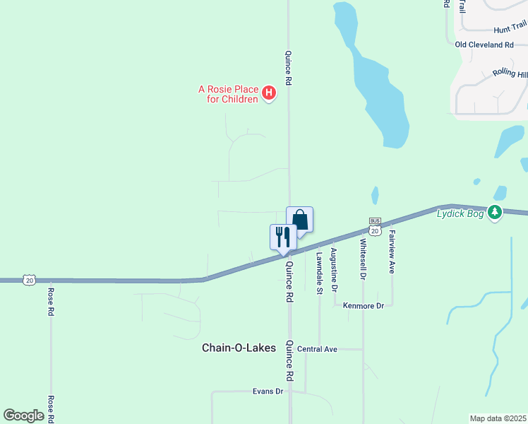 map of restaurants, bars, coffee shops, grocery stores, and more near 26501-26699 Durness Woods Drive in South Bend