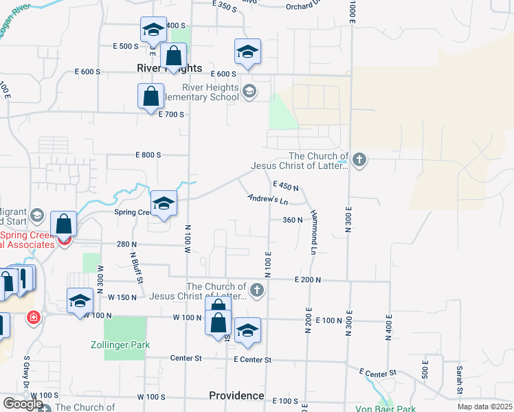 map of restaurants, bars, coffee shops, grocery stores, and more near 58 Andrew's Lane in Providence