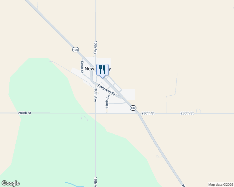 map of restaurants, bars, coffee shops, grocery stores, and more near 505 Main Street in New Liberty