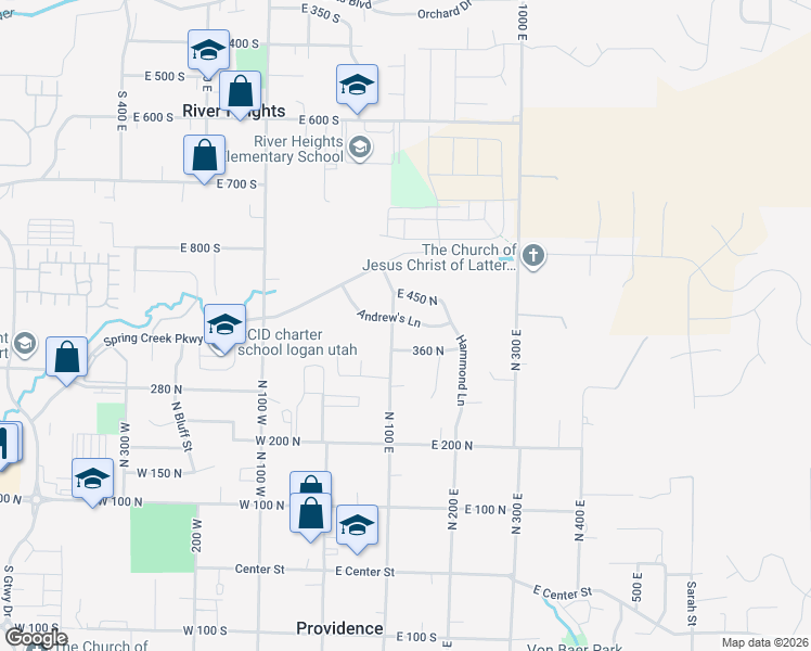 map of restaurants, bars, coffee shops, grocery stores, and more near 124 Andrew's Lane in Providence