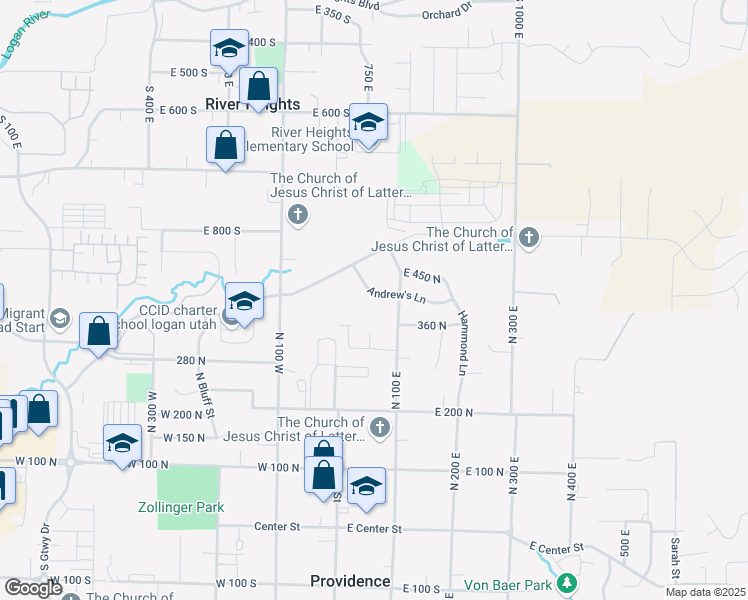 map of restaurants, bars, coffee shops, grocery stores, and more near 58 Andrew's Lane in Providence