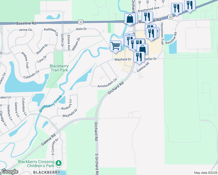 map of restaurants, bars, coffee shops, grocery stores, and more near 2352 Amsterdam Circle in Montgomery