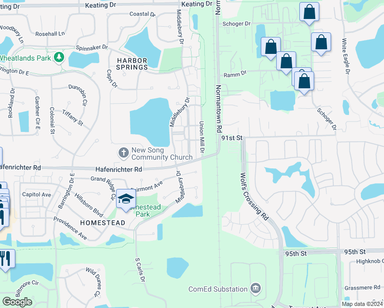 map of restaurants, bars, coffee shops, grocery stores, and more near 2160 Grayhawk Drive in Aurora