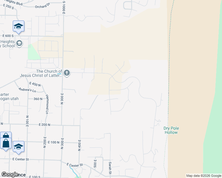 map of restaurants, bars, coffee shops, grocery stores, and more near 611 400 North in Providence