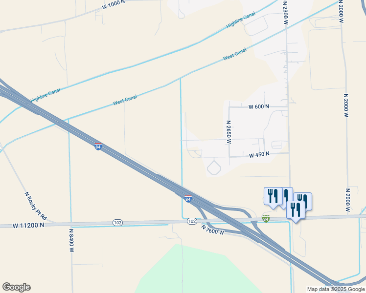 map of restaurants, bars, coffee shops, grocery stores, and more near 479 North 2900 West in Elwood