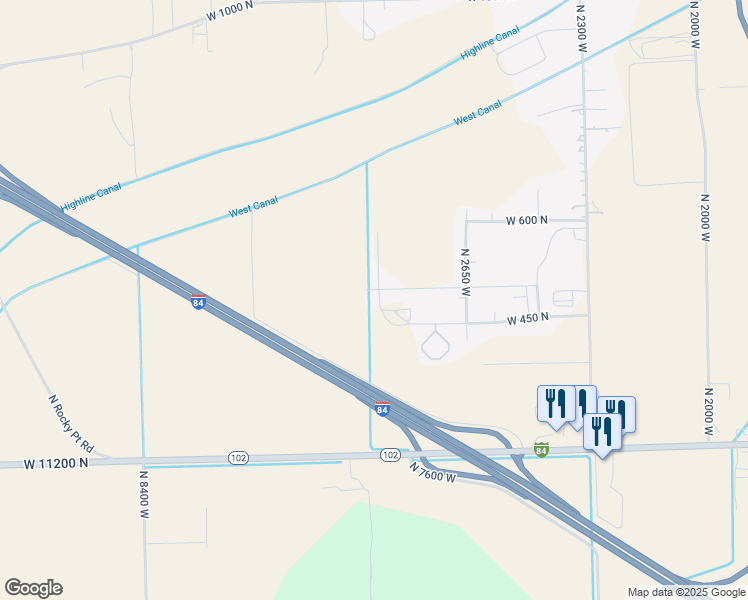 map of restaurants, bars, coffee shops, grocery stores, and more near 479 North 2900 West in Elwood