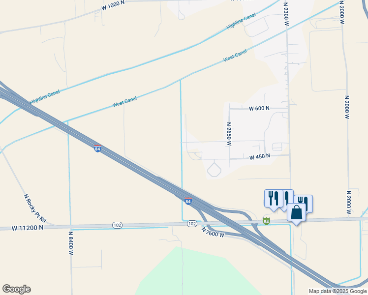 map of restaurants, bars, coffee shops, grocery stores, and more near 479 North 2900 West in Elwood