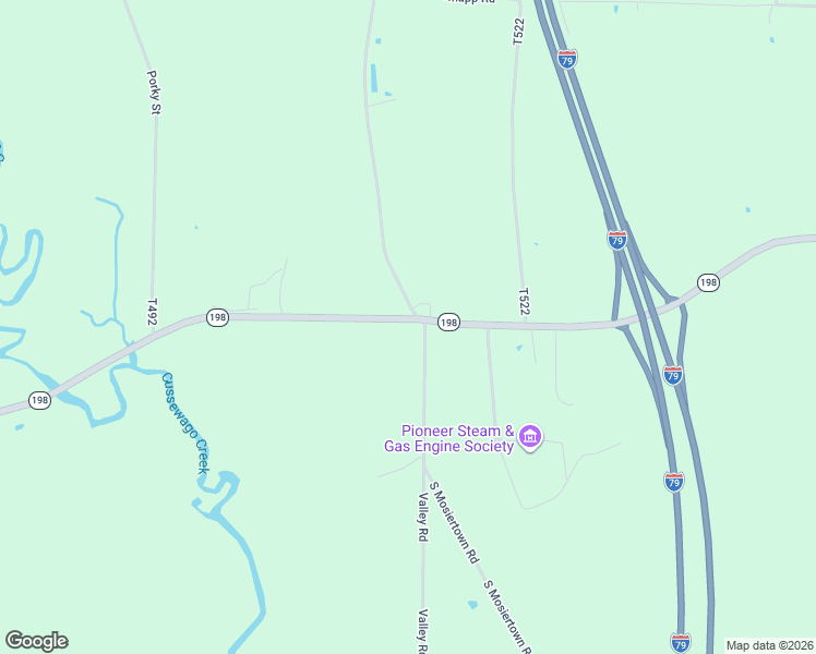 map of restaurants, bars, coffee shops, grocery stores, and more near 17693 South Mosiertown Road in Saegertown