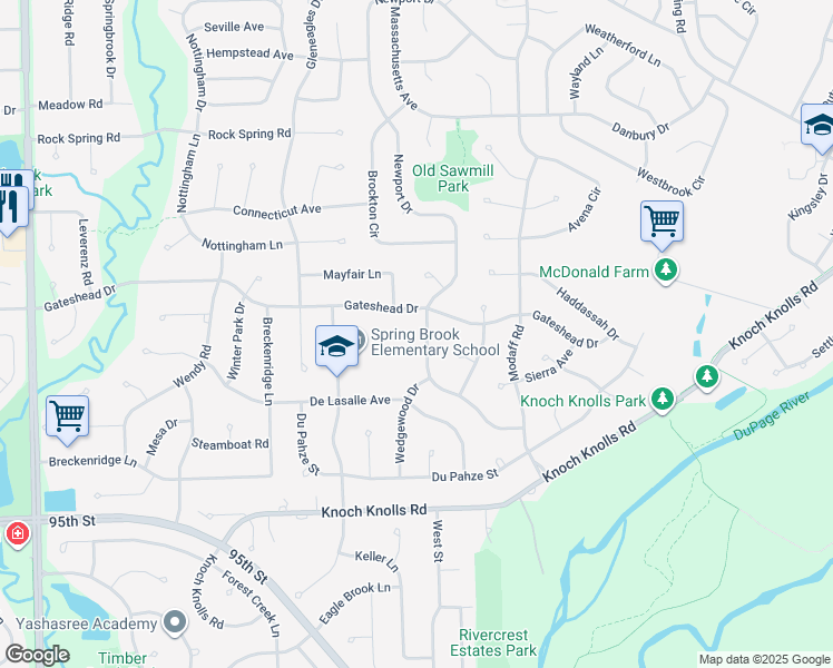 map of restaurants, bars, coffee shops, grocery stores, and more near in Naperville
