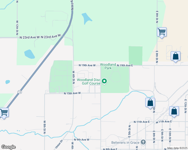 map of restaurants, bars, coffee shops, grocery stores, and more near 1800 West 4th Street North in Newton