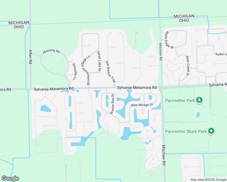 map of restaurants, bars, coffee shops, grocery stores, and more near 9339 Teresa Trail in Sylvania