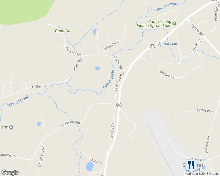 map of restaurants, bars, coffee shops, grocery stores, and more near 399 Skidmore Road in Pleasant Valley