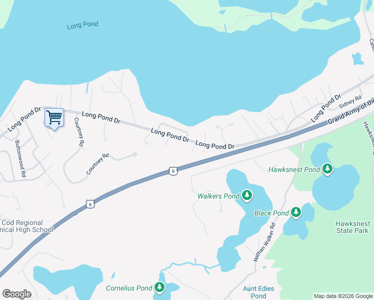 map of restaurants, bars, coffee shops, grocery stores, and more near 309 Long Pond Drive in Harwich