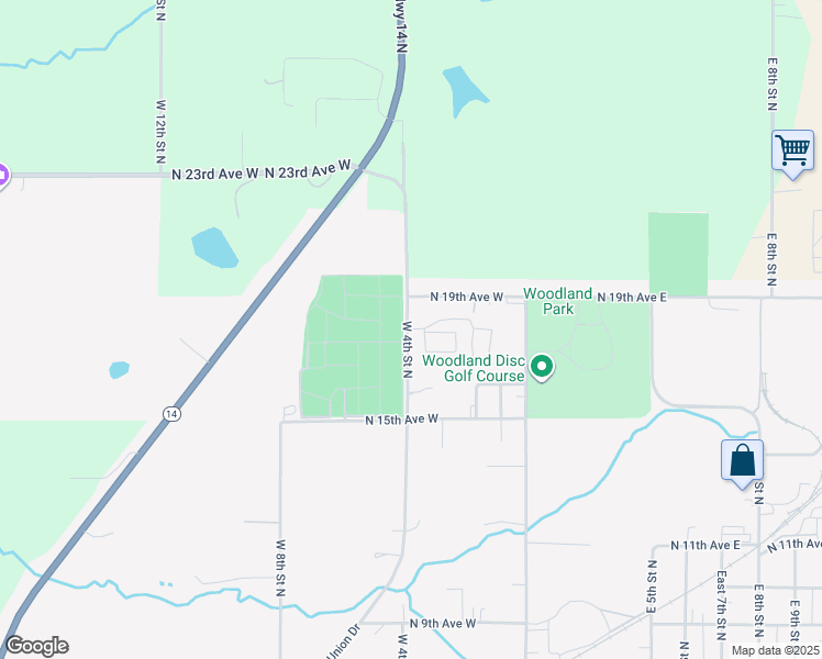map of restaurants, bars, coffee shops, grocery stores, and more near 313 North 19th Avenue East in Newton
