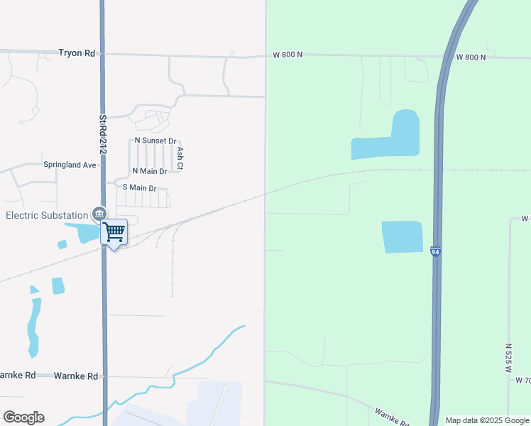 map of restaurants, bars, coffee shops, grocery stores, and more near 7699 West 750 North in Michigan City