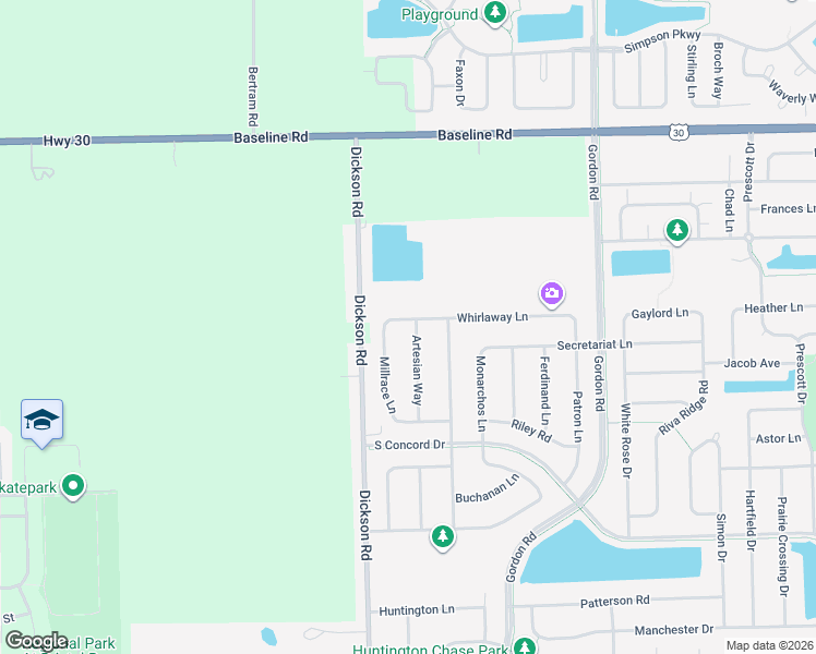 map of restaurants, bars, coffee shops, grocery stores, and more near 2305 Artesian Way in Montgomery