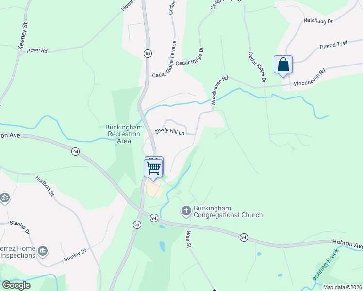 map of restaurants, bars, coffee shops, grocery stores, and more near 17 Knollwood Drive in Glastonbury