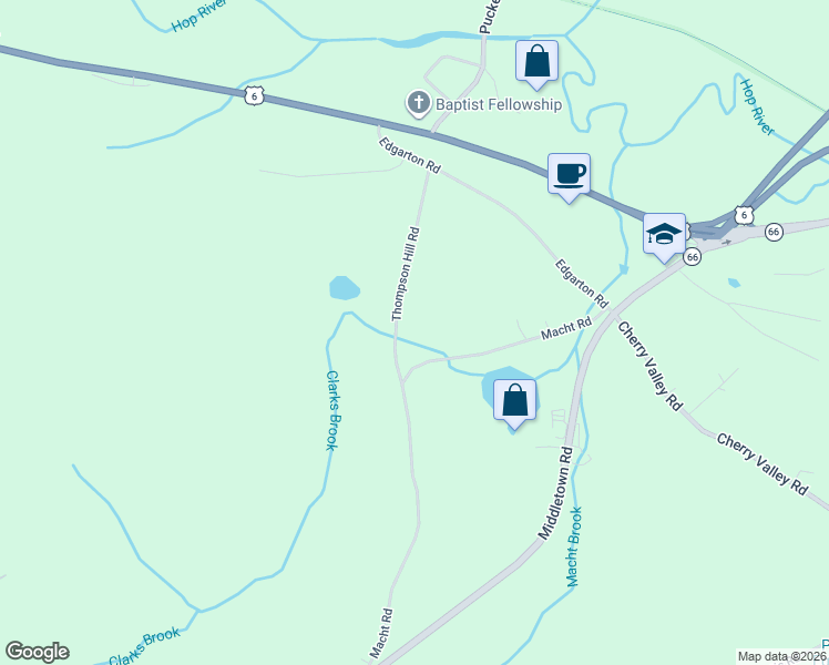 map of restaurants, bars, coffee shops, grocery stores, and more near 25 Thompson Hill Road in Columbia
