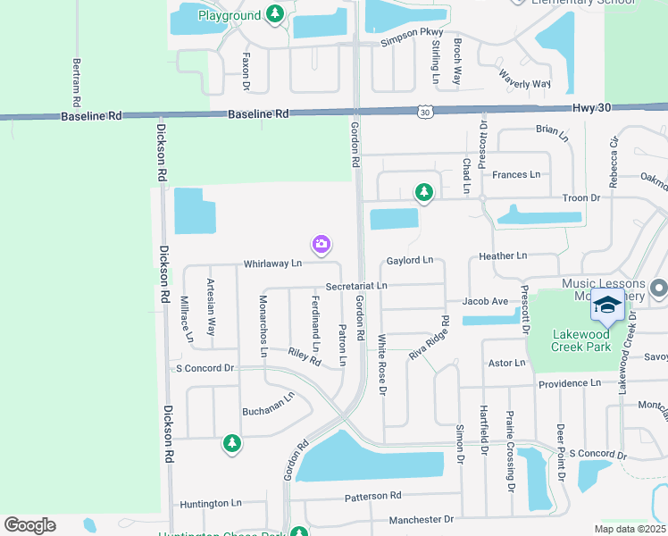 map of restaurants, bars, coffee shops, grocery stores, and more near 3121 Whirlaway Lane in Montgomery