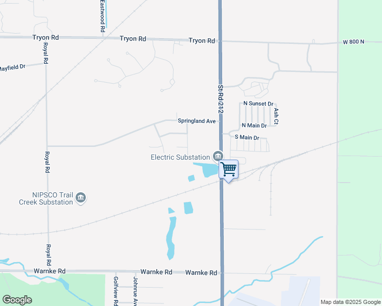 map of restaurants, bars, coffee shops, grocery stores, and more near 917 Willow Spring Drive in Michigan City