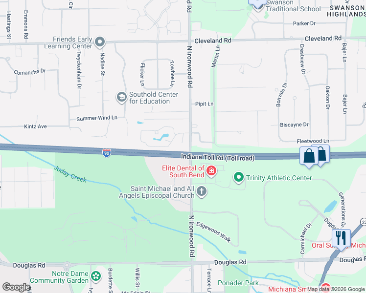 map of restaurants, bars, coffee shops, grocery stores, and more near 53458 Old Woodbridge Court in Roseland