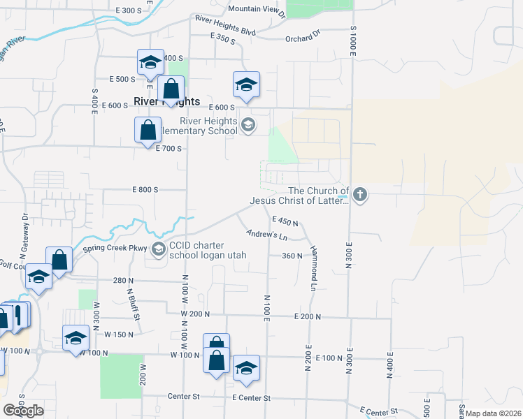 map of restaurants, bars, coffee shops, grocery stores, and more near 475 North 100 East in Providence