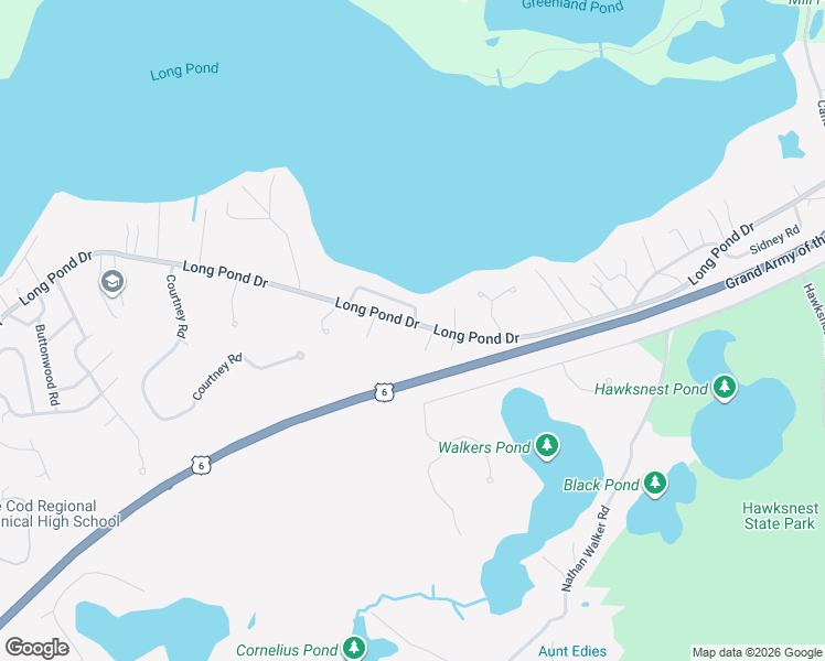 map of restaurants, bars, coffee shops, grocery stores, and more near 309 Long Pond Drive in Harwich