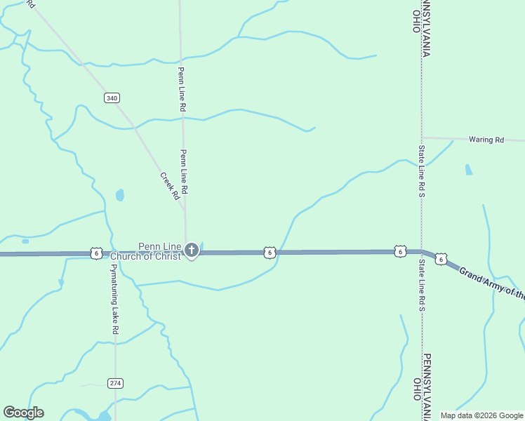 map of restaurants, bars, coffee shops, grocery stores, and more near 7081 U.S. 6 in Pierpont