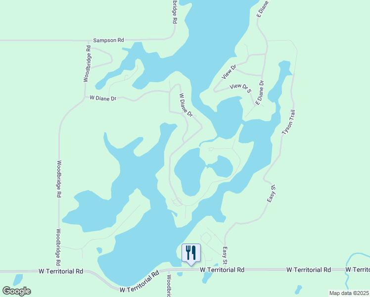 map of restaurants, bars, coffee shops, grocery stores, and more near 14455 West Diane Drive in Camden