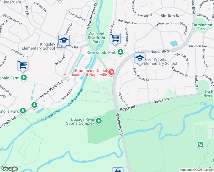 map of restaurants, bars, coffee shops, grocery stores, and more near 28 Pinnacle Court in Naperville