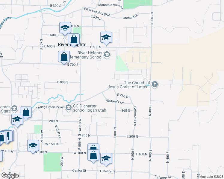 map of restaurants, bars, coffee shops, grocery stores, and more near 483 North 100 East in Providence