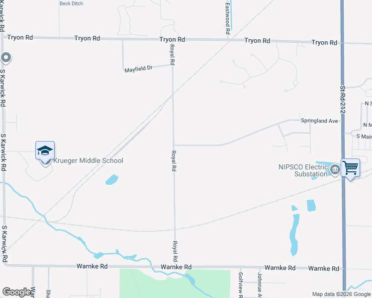 map of restaurants, bars, coffee shops, grocery stores, and more near 2709 Springland Avenue in Michigan City