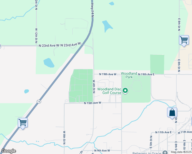 map of restaurants, bars, coffee shops, grocery stores, and more near 319 North 19th Avenue West in Newton
