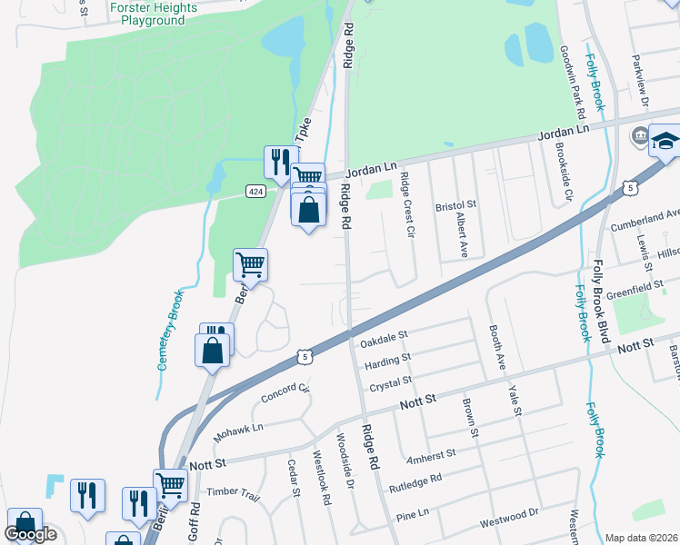 map of restaurants, bars, coffee shops, grocery stores, and more near in Wethersfield