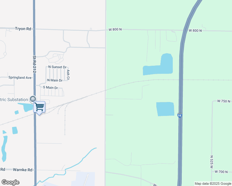 map of restaurants, bars, coffee shops, grocery stores, and more near 6143-7699 West 750 North in Michigan City