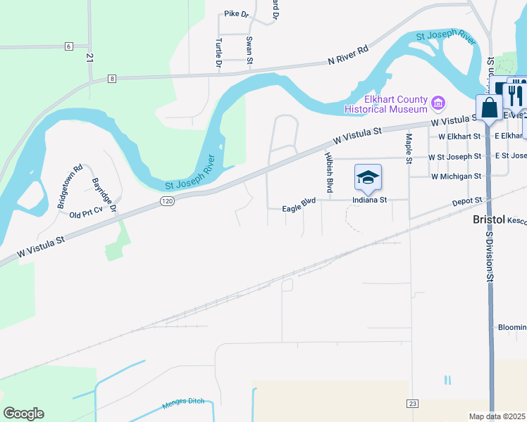 map of restaurants, bars, coffee shops, grocery stores, and more near 115 Fairway Avenue in Bristol