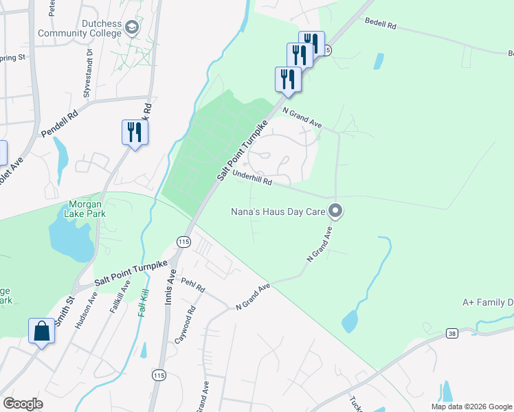 map of restaurants, bars, coffee shops, grocery stores, and more near 9 Summersweet Drive in Poughkeepsie
