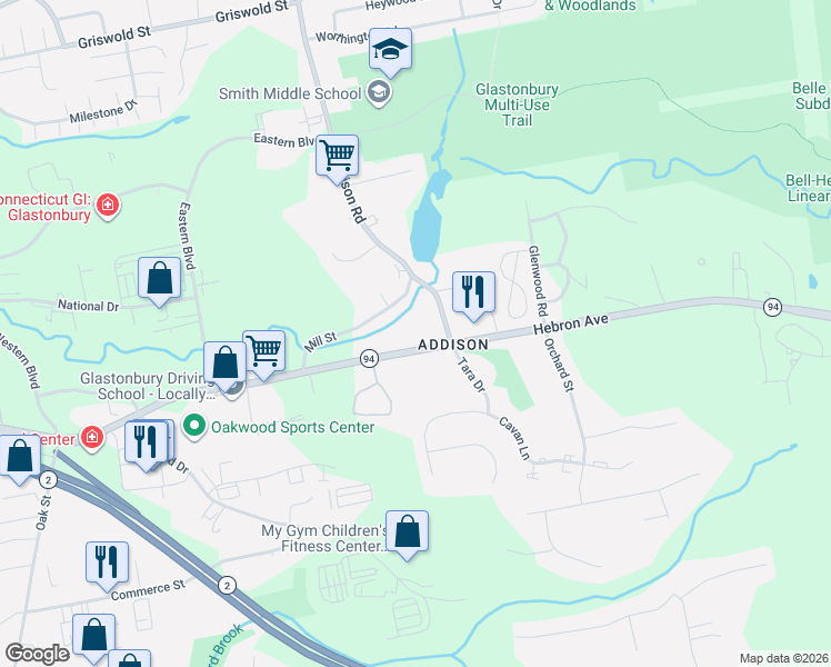 map of restaurants, bars, coffee shops, grocery stores, and more near in Addison