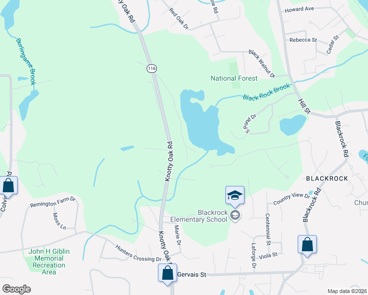 map of restaurants, bars, coffee shops, grocery stores, and more near 51 Knotty Oak Shores in Coventry