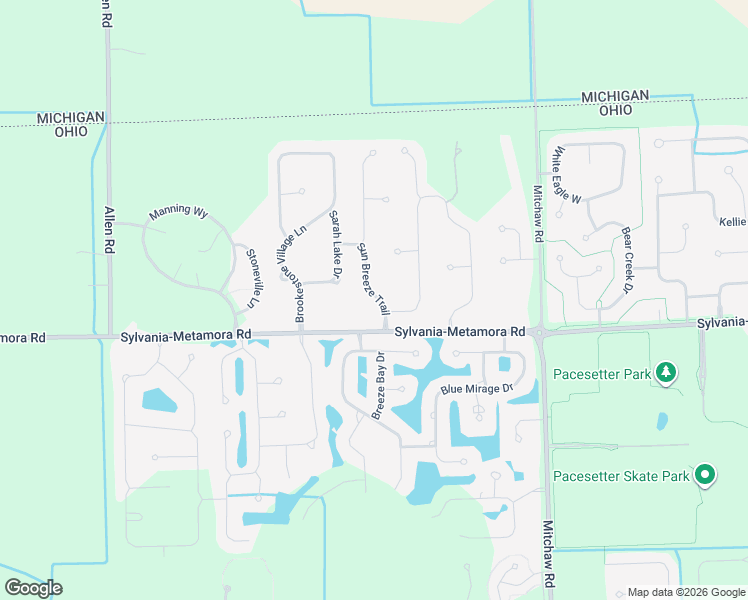 map of restaurants, bars, coffee shops, grocery stores, and more near 5879 Sunbreeze Trail in Sylvania