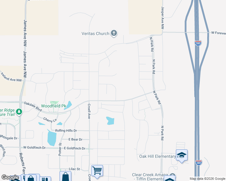 map of restaurants, bars, coffee shops, grocery stores, and more near 1502 North Croell Avenue in Tiffin