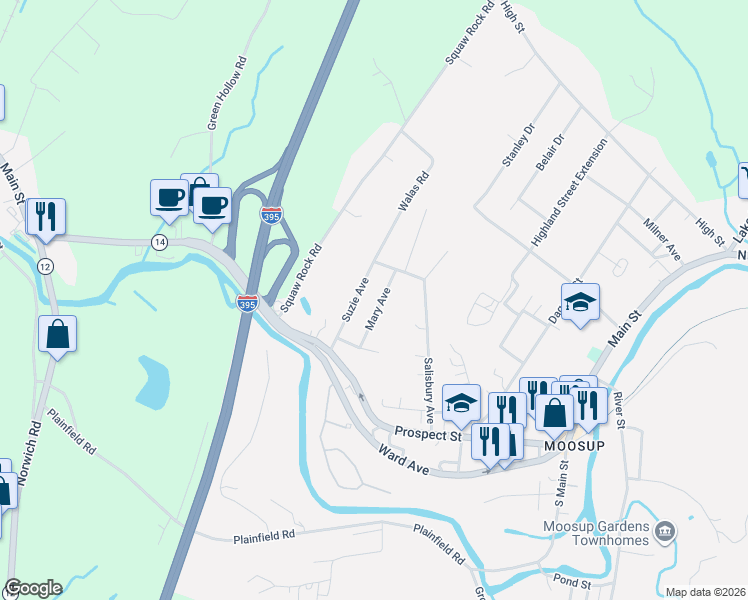 map of restaurants, bars, coffee shops, grocery stores, and more near 5 Mary Avenue in Plainfield