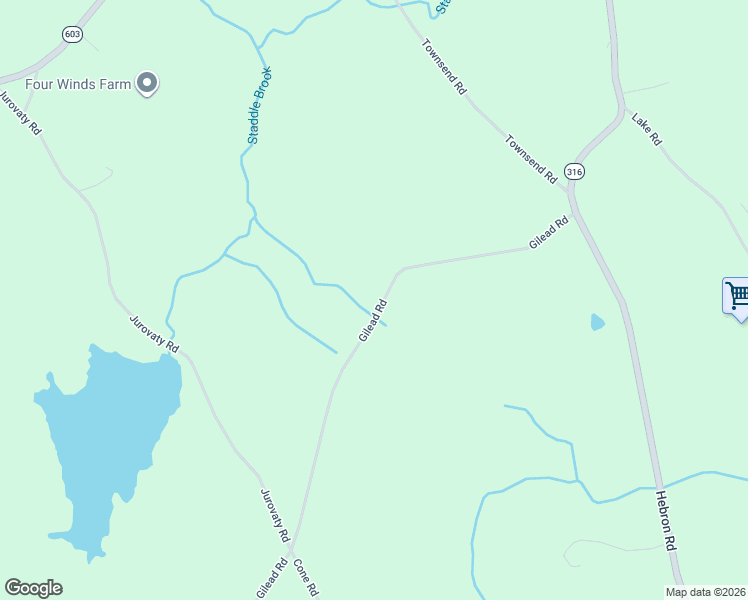 map of restaurants, bars, coffee shops, grocery stores, and more near 72 Gilead Road in Andover