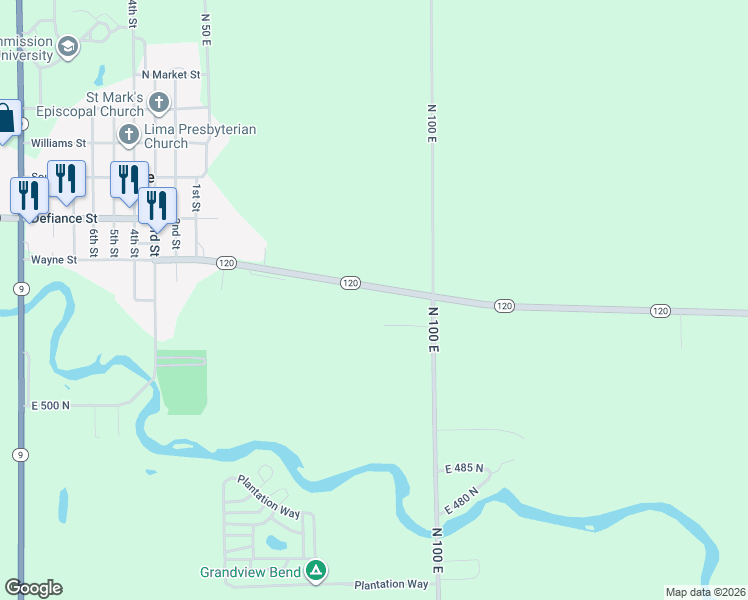 map of restaurants, bars, coffee shops, grocery stores, and more near 764-874 Highway 120 in LaGrange