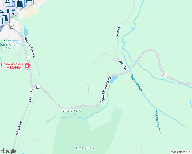 map of restaurants, bars, coffee shops, grocery stores, and more near 85B Segar Mountain Road in Kent