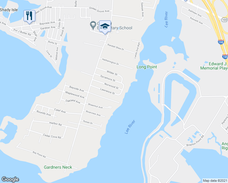 map of restaurants, bars, coffee shops, grocery stores, and more near 43 Lawrence Street in Swansea