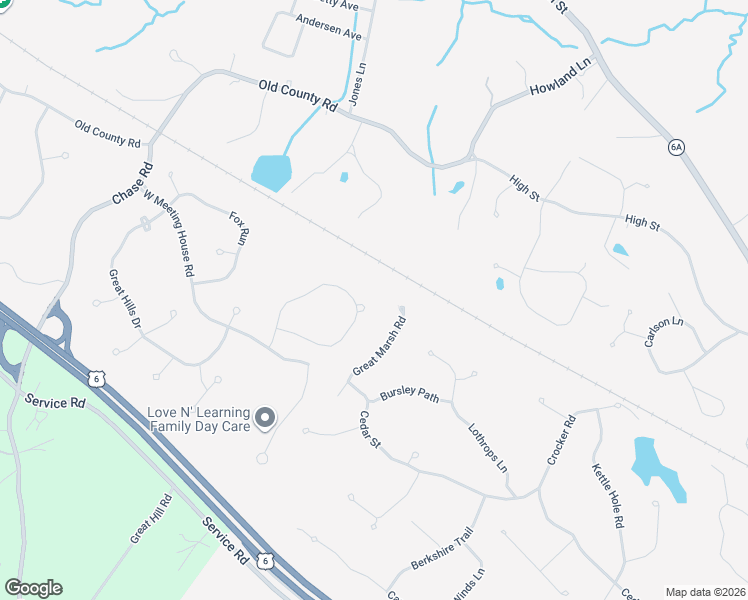 map of restaurants, bars, coffee shops, grocery stores, and more near 21 Wolf Hill in Sandwich