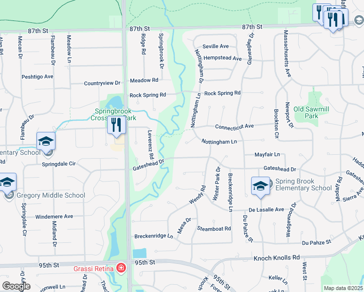 map of restaurants, bars, coffee shops, grocery stores, and more near 719 Sherwood Court in Naperville