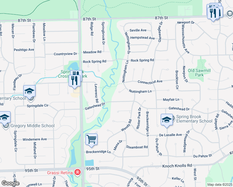 map of restaurants, bars, coffee shops, grocery stores, and more near 719 Sherwood Court in Naperville